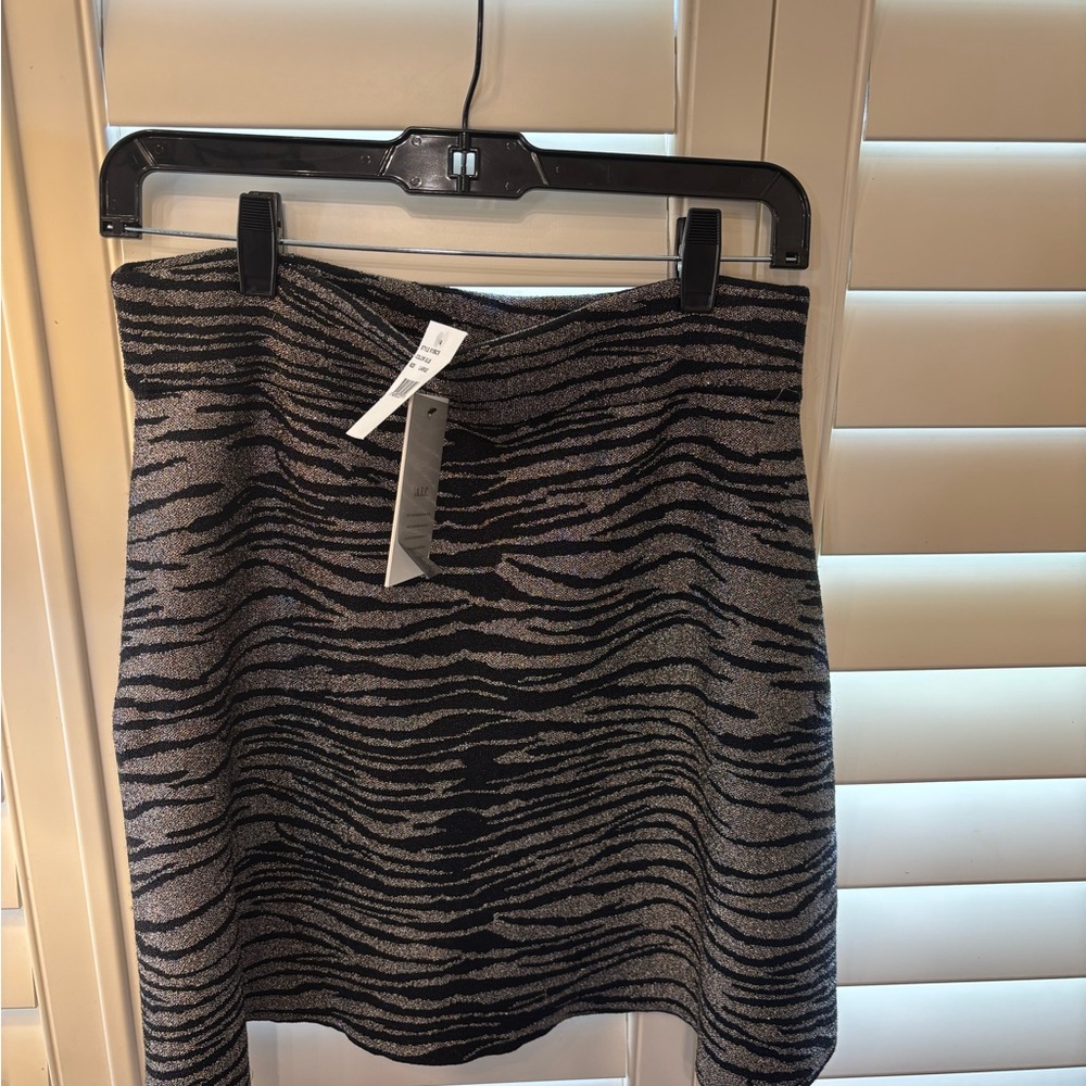 A.L.C. Gray / Black A-Line Mini Skirt for Night Out - Large